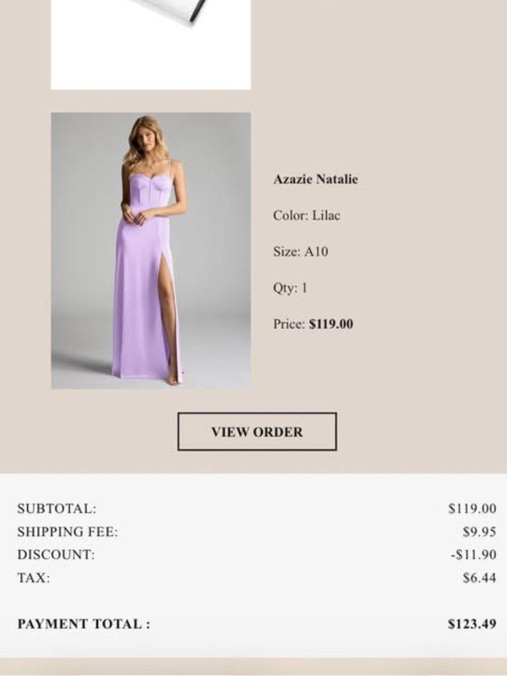 Azazie Lilac Strapless Maxi Dress with Side Slit